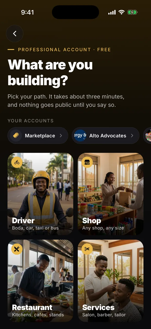 What are you building? Driver, Shop, Restaurant and Services in PlusBoda