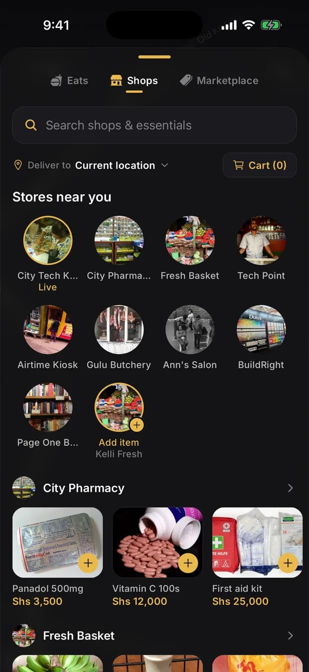 Stores near you on the Shops page